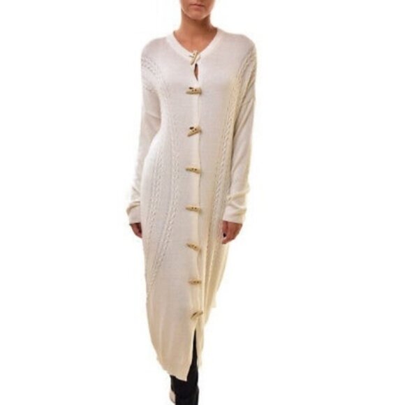 One Teaspoon Sorrento Knit Long Cardigan Sweater Duster Maxi Cream Cotton - Picture 4 of 16